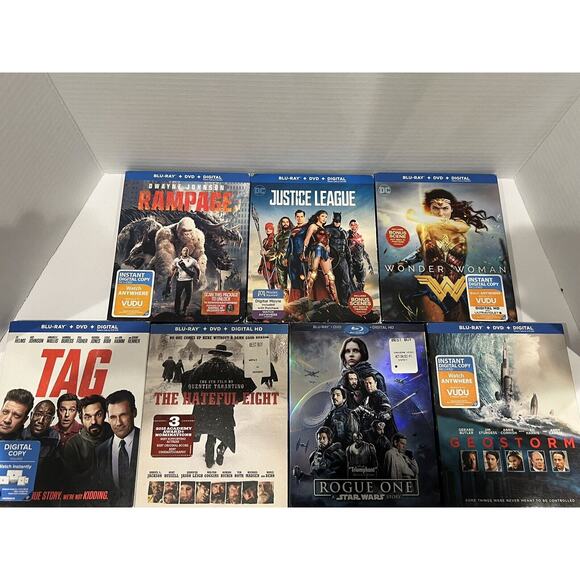 7 Blu-ray Lot W/ Slip Cover. Comedy, Action.Drama. Rogue One, Wonder, Woman. - Picture 2 of 11